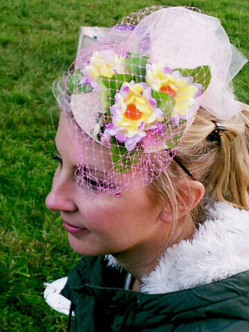 Anna Chocola's Millinery Customer Wearing A Hat