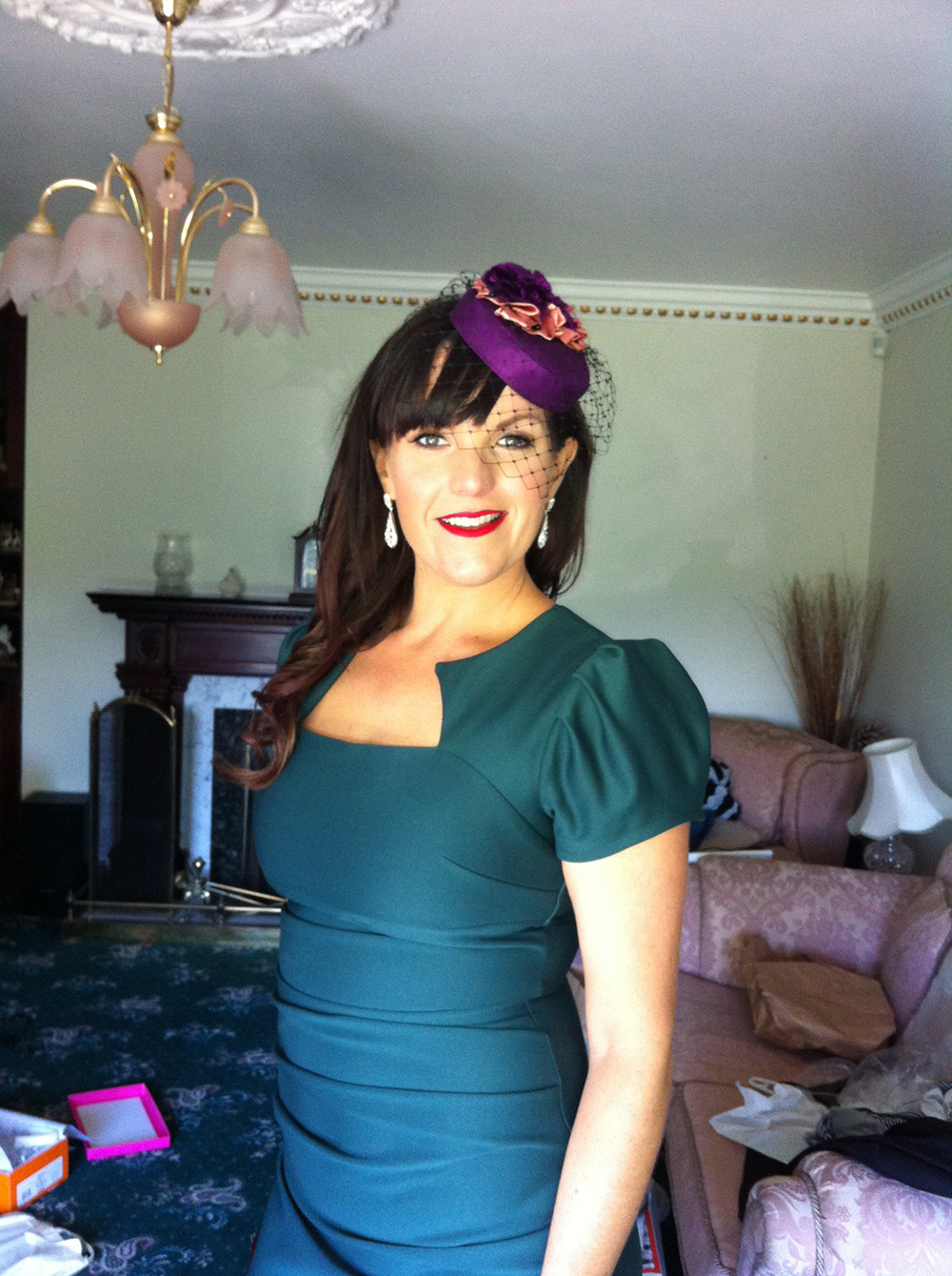 Anna Chocola's Millinery Customer Wearing A Hat