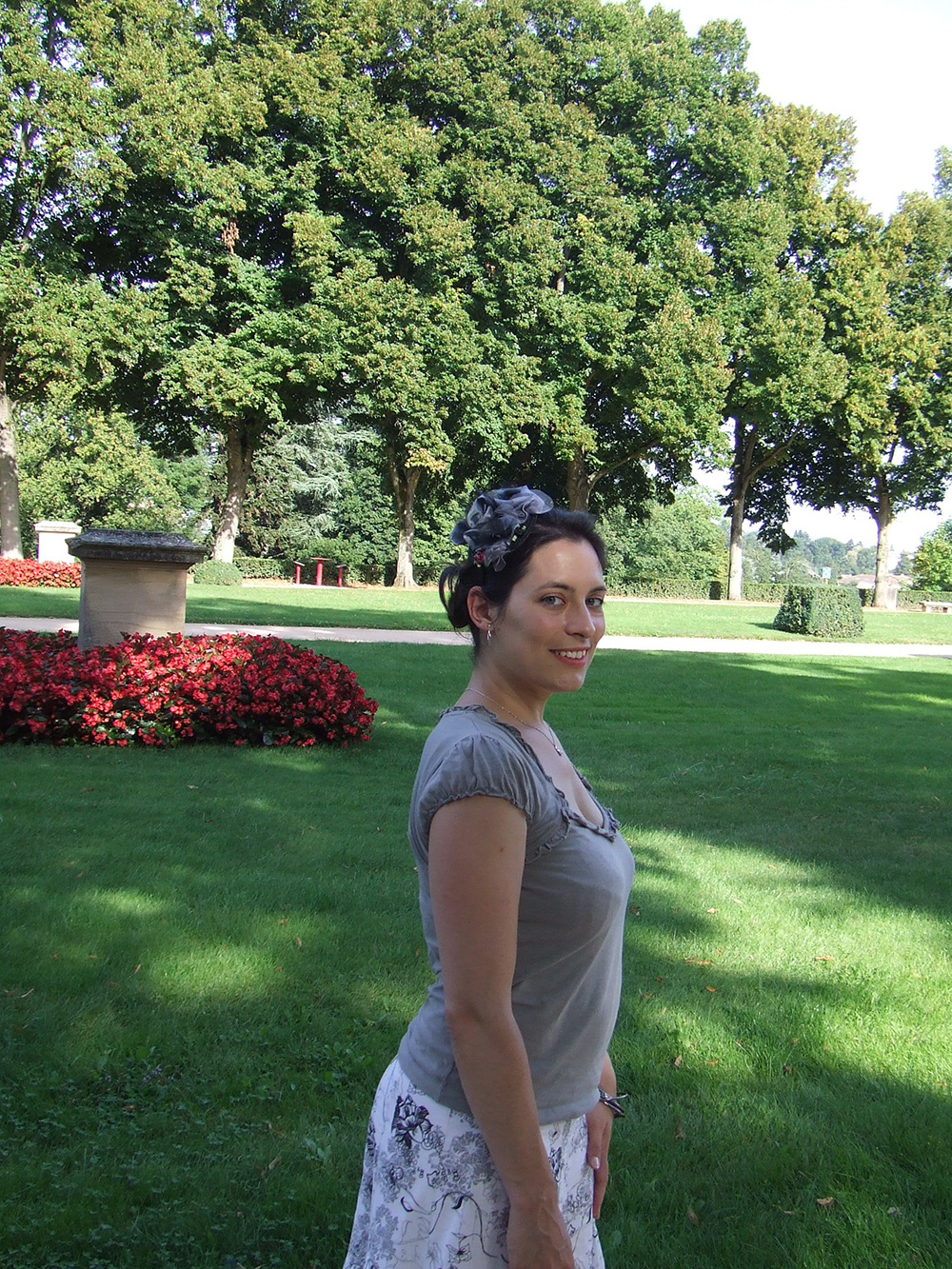 Anna Chocola's Millinery Customer Wearing A Hat