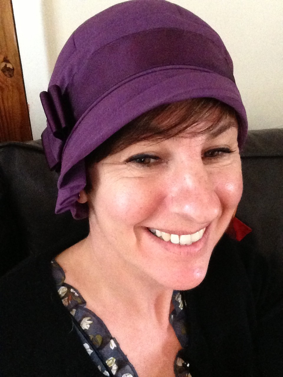 Anna Chocola's Millinery Customer Wearing A Hat