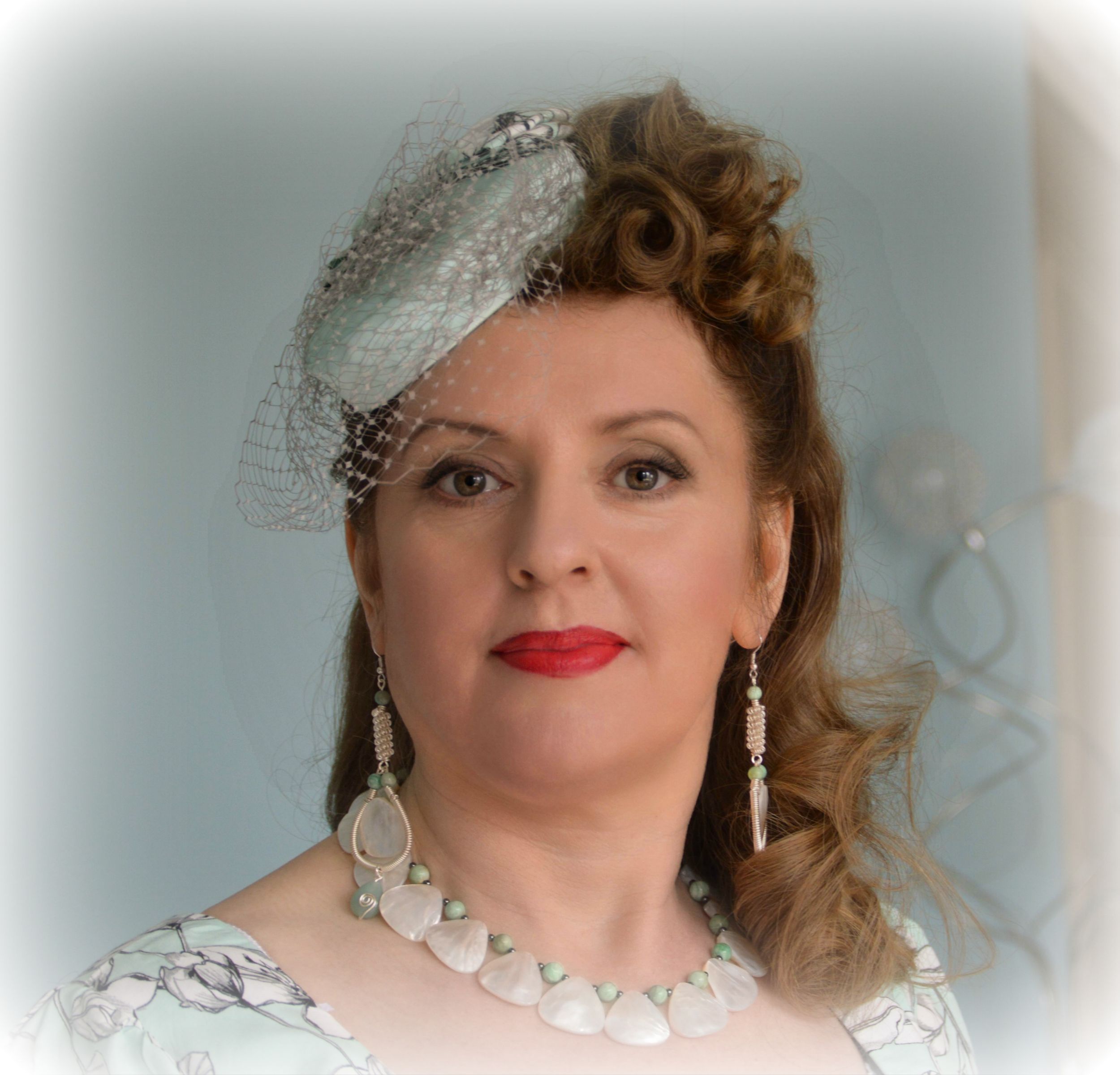 Anna Chocola's Millinery Customer Wearing A Hat