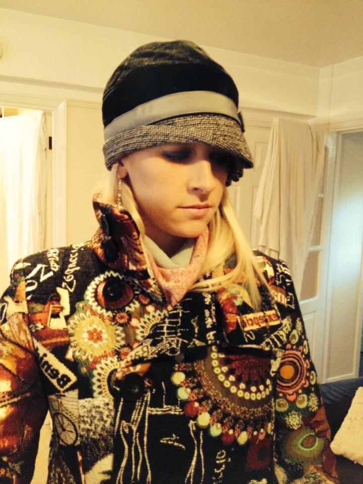 Anna Chocola's Millinery Customer Wearing A Hat