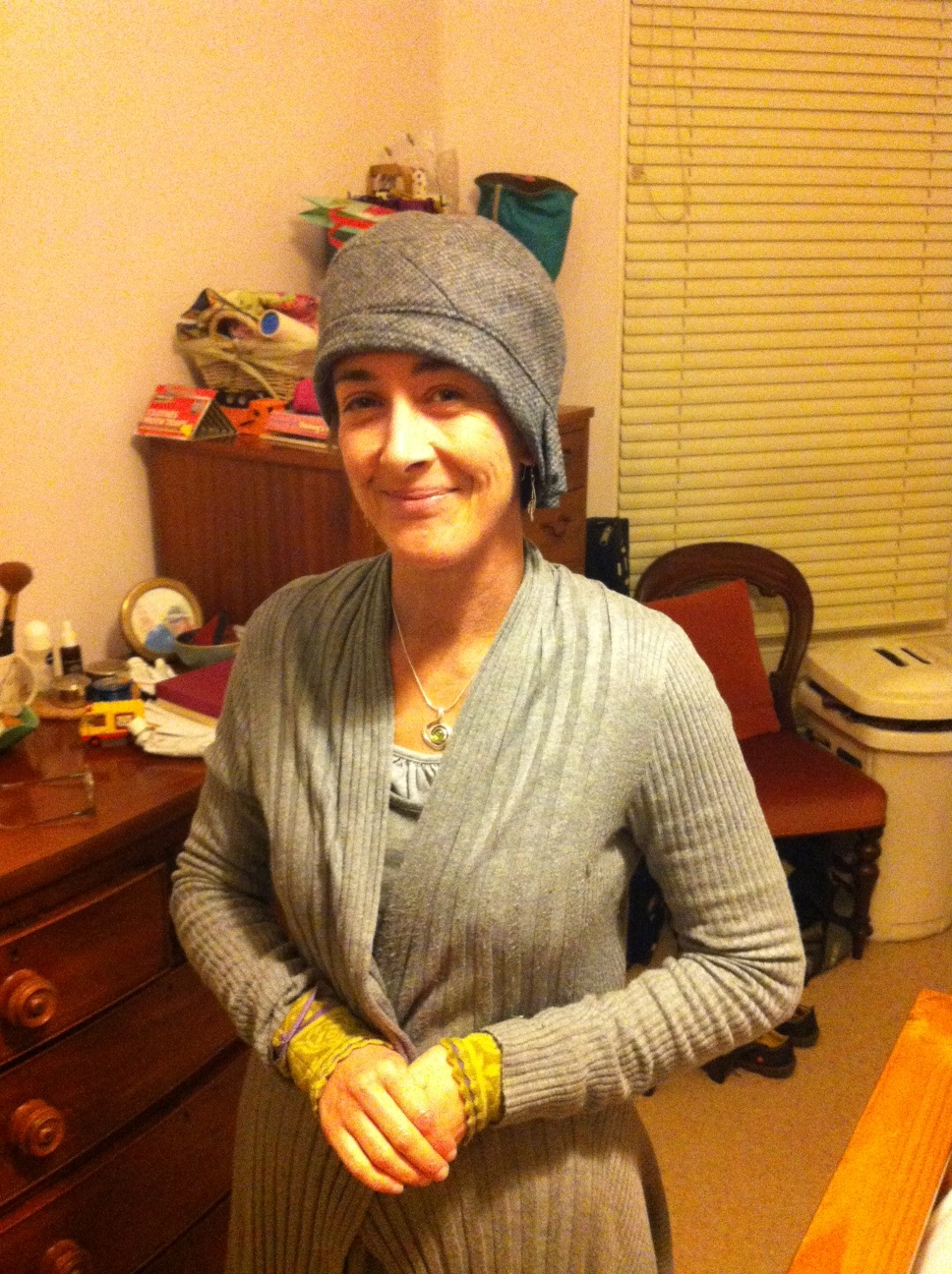 Anna Chocola's Millinery Customer Wearing A Hat