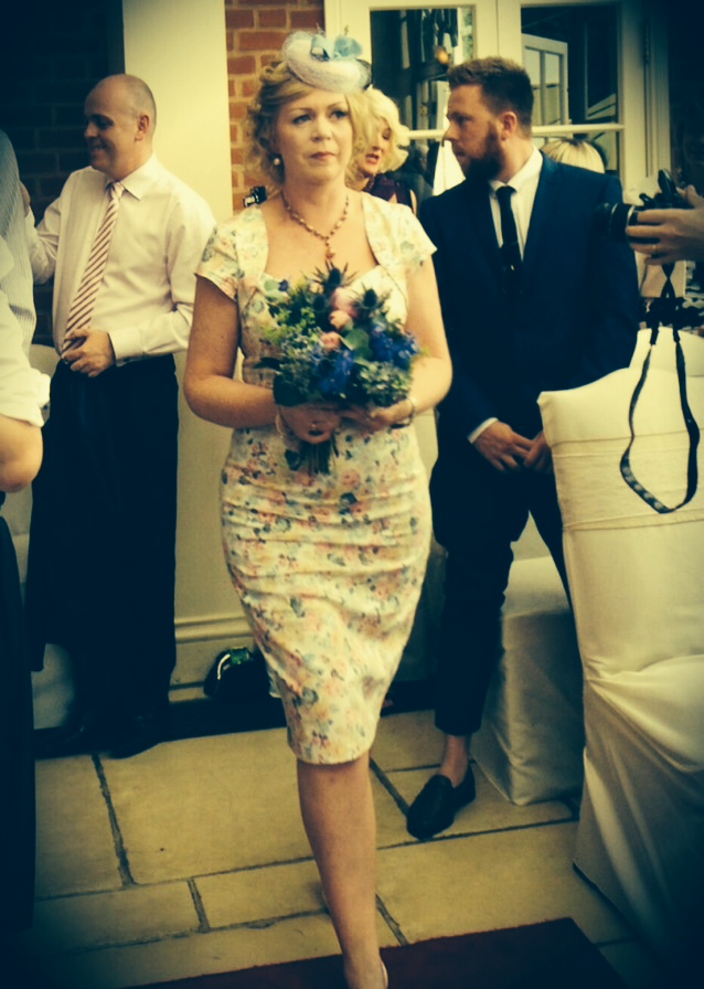 Anna Chocola's Millinery Customer Wearing A Hat