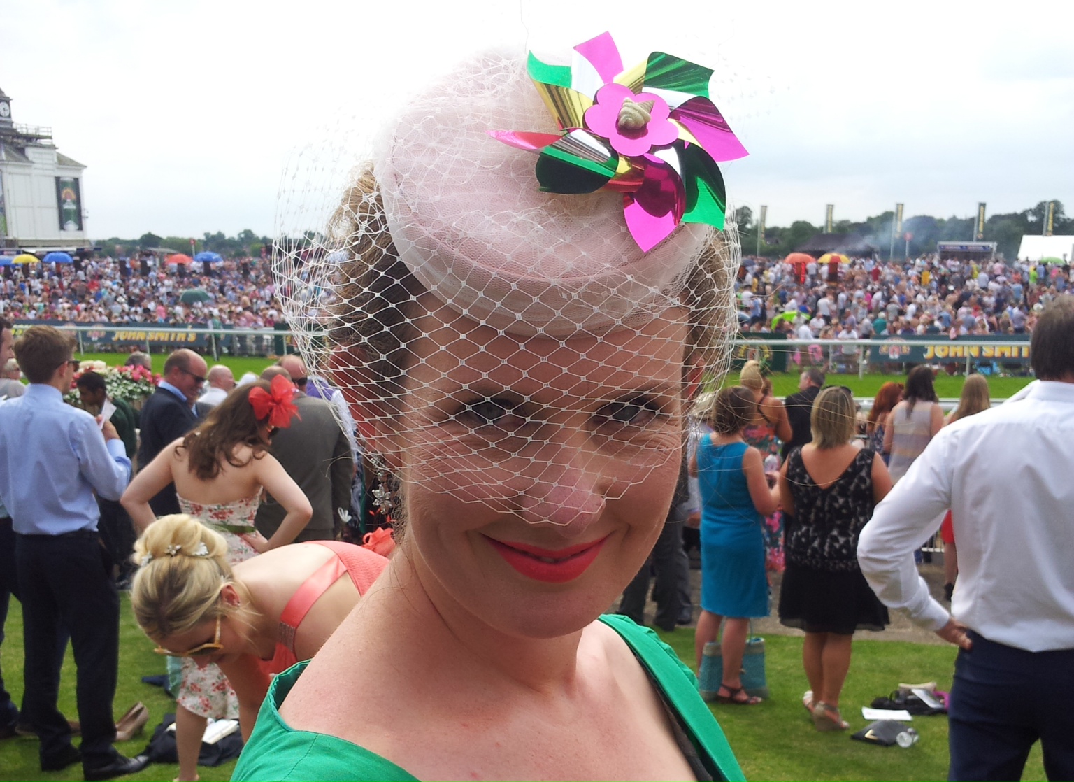 Anna Chocola's Millinery Customer Wearing A Hat