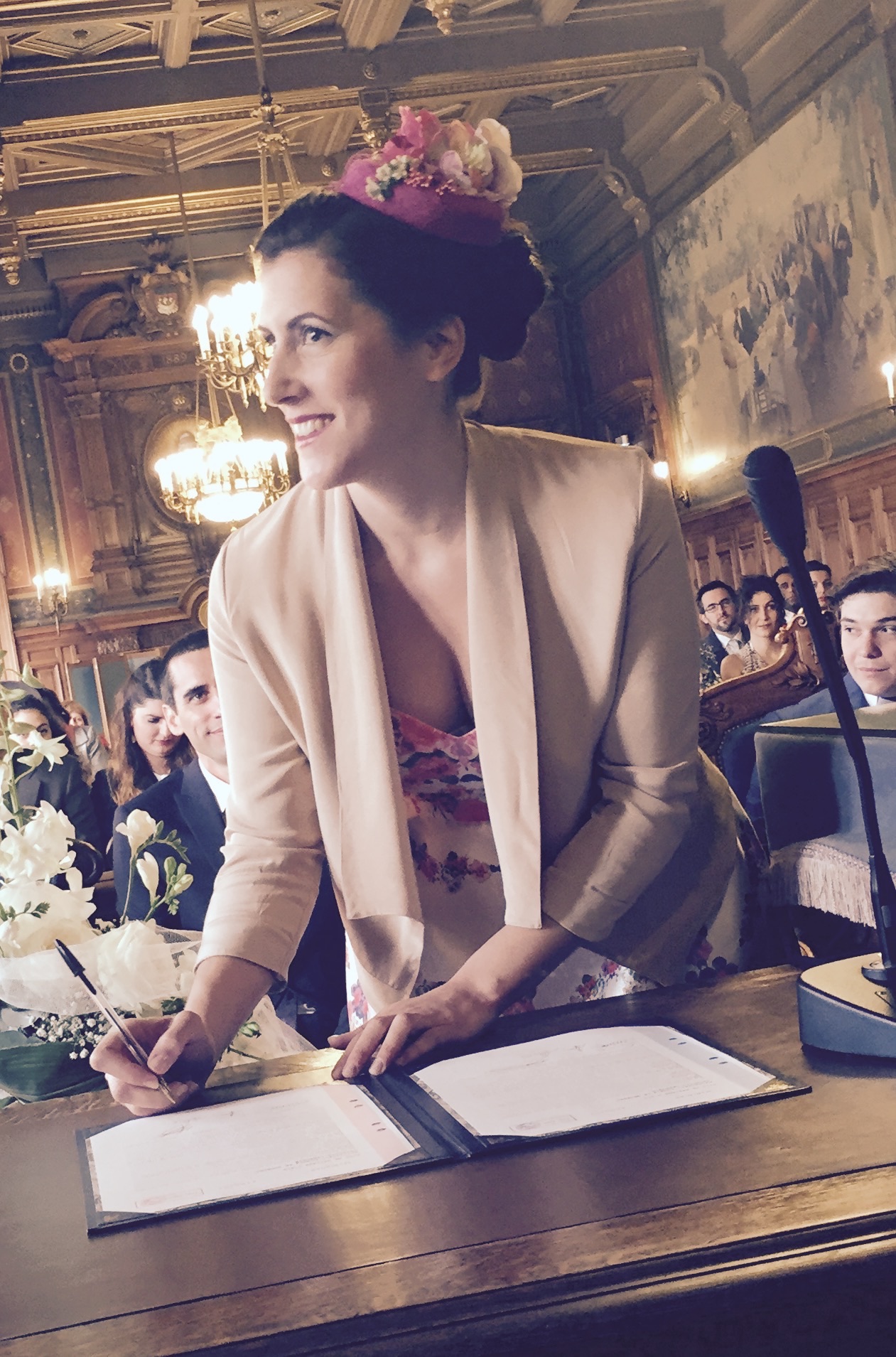 Anna Chocola's Millinery Customer Wearing A Hat