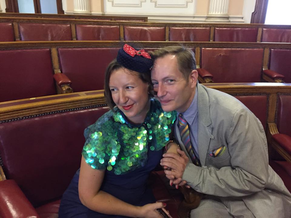 Anna Chocola's Millinery Customer Wearing A Hat