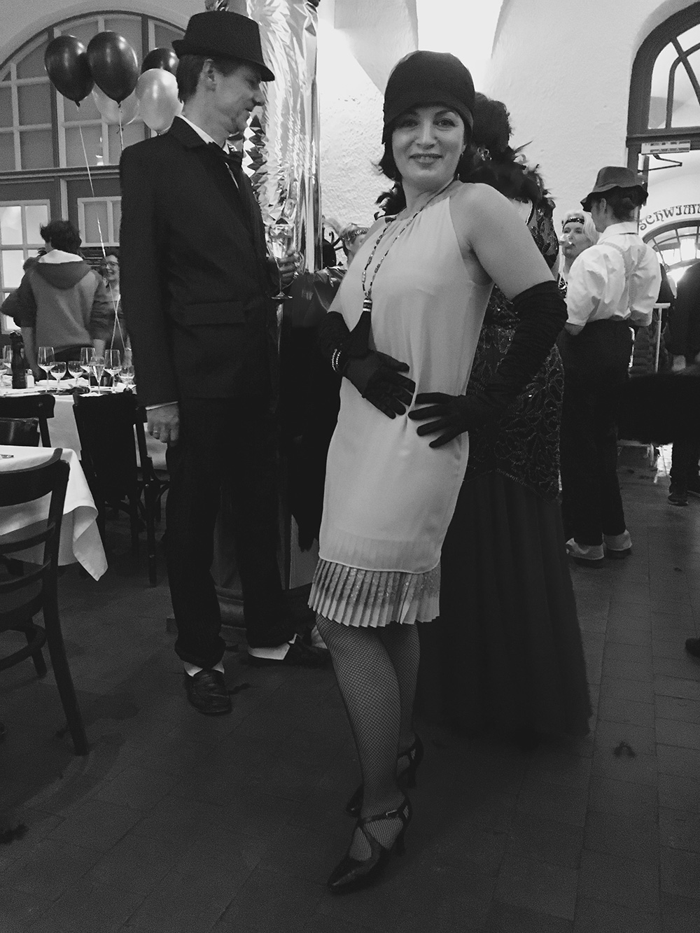 Anna Chocola's Millinery Customer Wearing A Hat